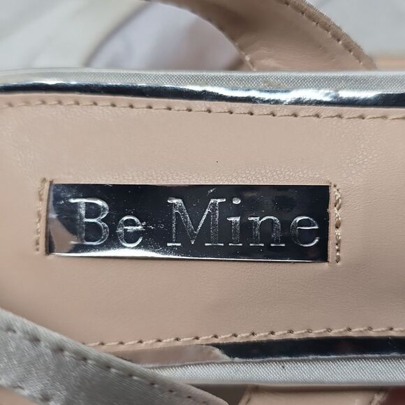 NIB Be Mine Rhinestone Buckle Satin Block Heel Sandals Sz 8 - Picture 8 of 10